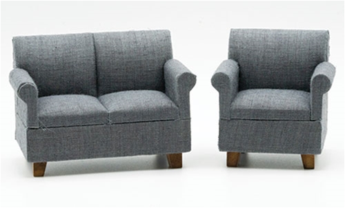 Loveseat and Chair, Dark Gray