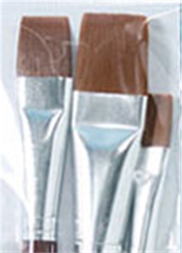 Dollhouse Miniature Plaid Flat Brush Set, 3pc