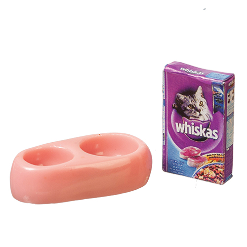 Cat Food and Bowls, Pink