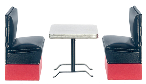 1950's Booth Set, 3 pc., Black