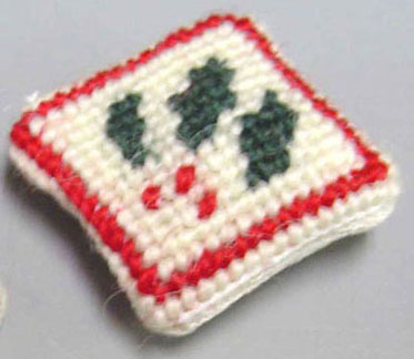 Dollhouse Miniature Needlepoint Pillow-Holly