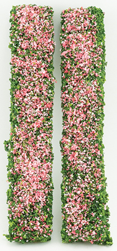 Dollhouse Miniature Hedges: Pink/Fuchsia  - 2 Hedges