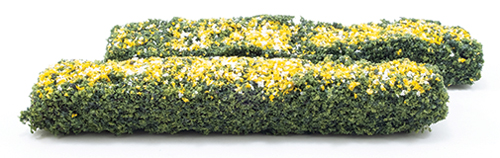 Dollhouse Miniature Hedges: Yellow/White - 2 Hedges