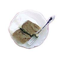 Dollhouse Miniature Cake On Plate with Fork Assorted