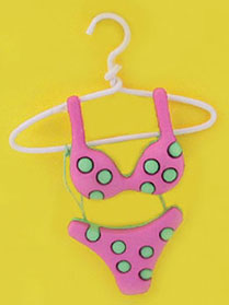 Dollhouse Miniature Swim Suit On Hanger Assorted