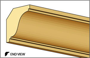 Dollhouse Miniature Small Crown Molding, 1/4 X 24