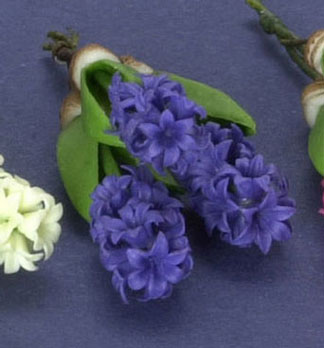 Dollhouse Miniature Hyacinth, 3Pc, Blue