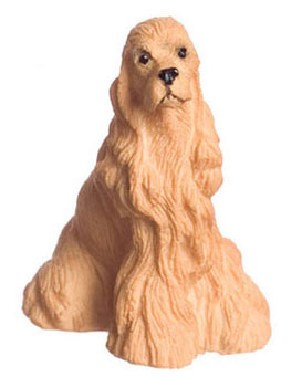 Dollhouse Miniature American Cocker Spaniel, Blonde, 1/2In