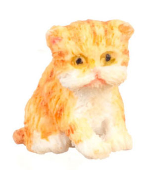 Dollhouse Miniature Persian Kitten, Orange