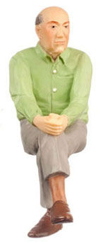 Dollhouse Miniature Grandpa Mike, Green Shirt