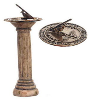 Dollhouse Miniature Sundial, Green