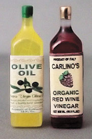 Dollhouse Miniature Olive Oil And Red Wine Vinegar