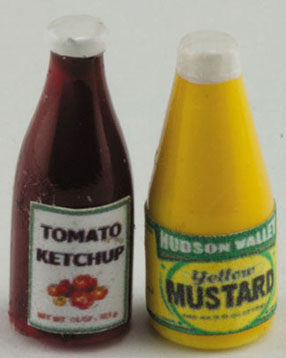 Dollhouse Miniature Ketchup & Mustard