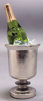 Dollhouse Miniature Champagne Bucket-W/Champagne & Ice