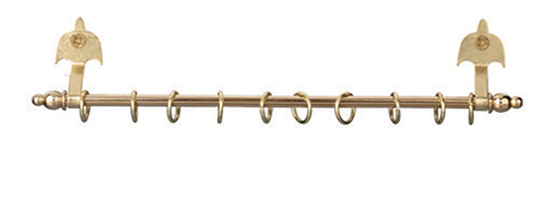 Dollhouse Miniature Expanding Curtain Rod, Gold