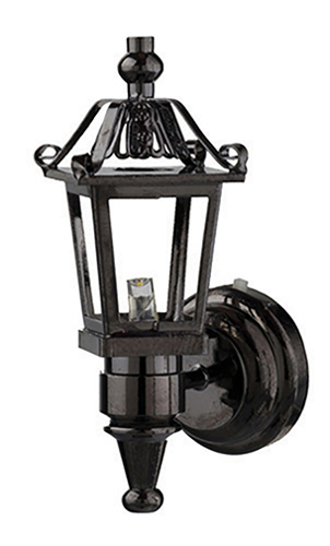 Dollhouse Miniature Led Black Nickel Coach Lamp