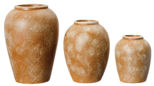 Dollhouse Miniature Resin Patio Jars, 3 Pcs