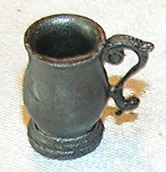 Dollhouse Miniature Mug-Fancy-Pewter Color