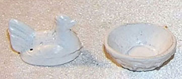 Dollhouse Miniature Dish, Candy, Chicken, White