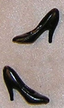 Dollhouse Miniature Shoes, High Heel Pumps, Black