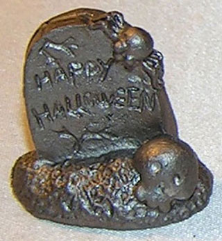 Dollhouse Miniature Statue, Tombstone, Pewter