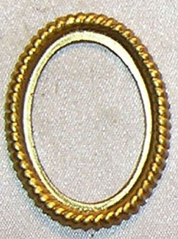 Dollhouse Miniature Picture Frame, Med Oval, Gold Color