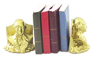 Dollhouse Miniature Washington Bookends W/Books