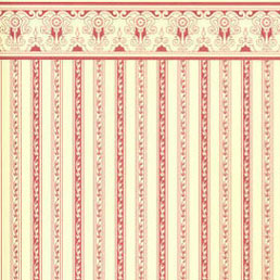 Dollhouse Miniature Wallpaper: Regency, Burgundy Stripe