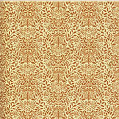 Dollhouse Miniature Wallpaper:1/2" Scale Acorns Brown On Cream