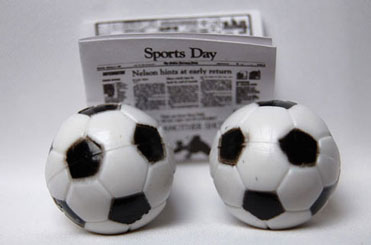 Dollhouse Miniature Soccer Ball, 2Pc, Black/White