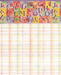 Dollhouse Miniature Wallpaper, ABCW Blocks (Pastel)