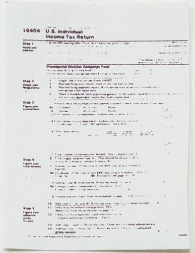 Dollhouse Miniature Tax Form