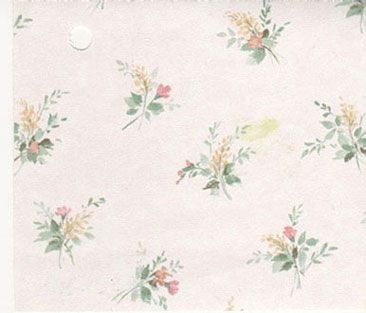 Dollhouse Miniature Pre-pasted Wallpaper, Green Flower
