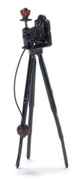 Dollhouse Miniature Camera/Tripod, 4"H