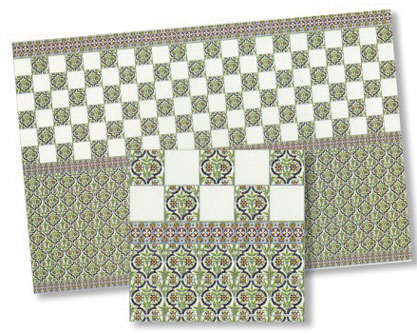 Dollhouse Miniature Victorian Tiles, 4pc