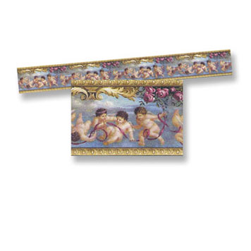 Dollhouse Miniature Floral Wallpaper Border (6Pc)