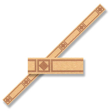 Dollhouse Miniature Parquet Floor Border Material, 4pc