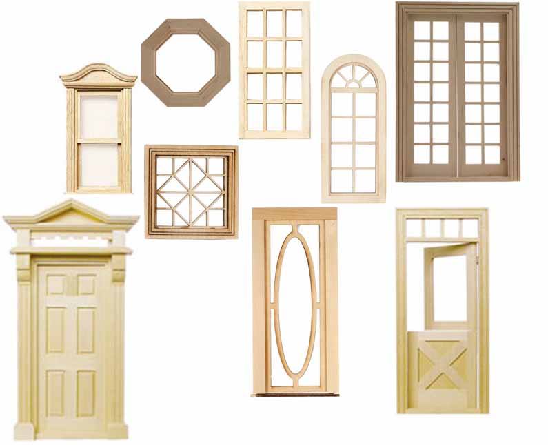Dollhouse Doors, Windows, Shingles and Supplies