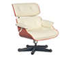 Eames Lounge Chair with Ottoman, white, circa: 1956