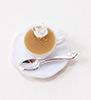 Dollhouse Miniature Cup Of Hot Cocoa W/Whip Cream On Saucer W/Spoon