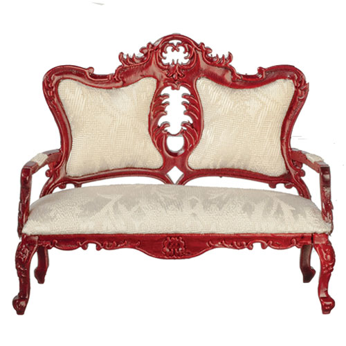 Victorian Sofa, Mahogany, White Victorian Sofa, Mahogany, White